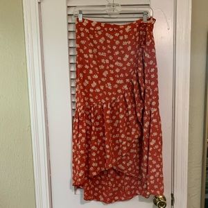 Madewell ruffled wrap midi skirt